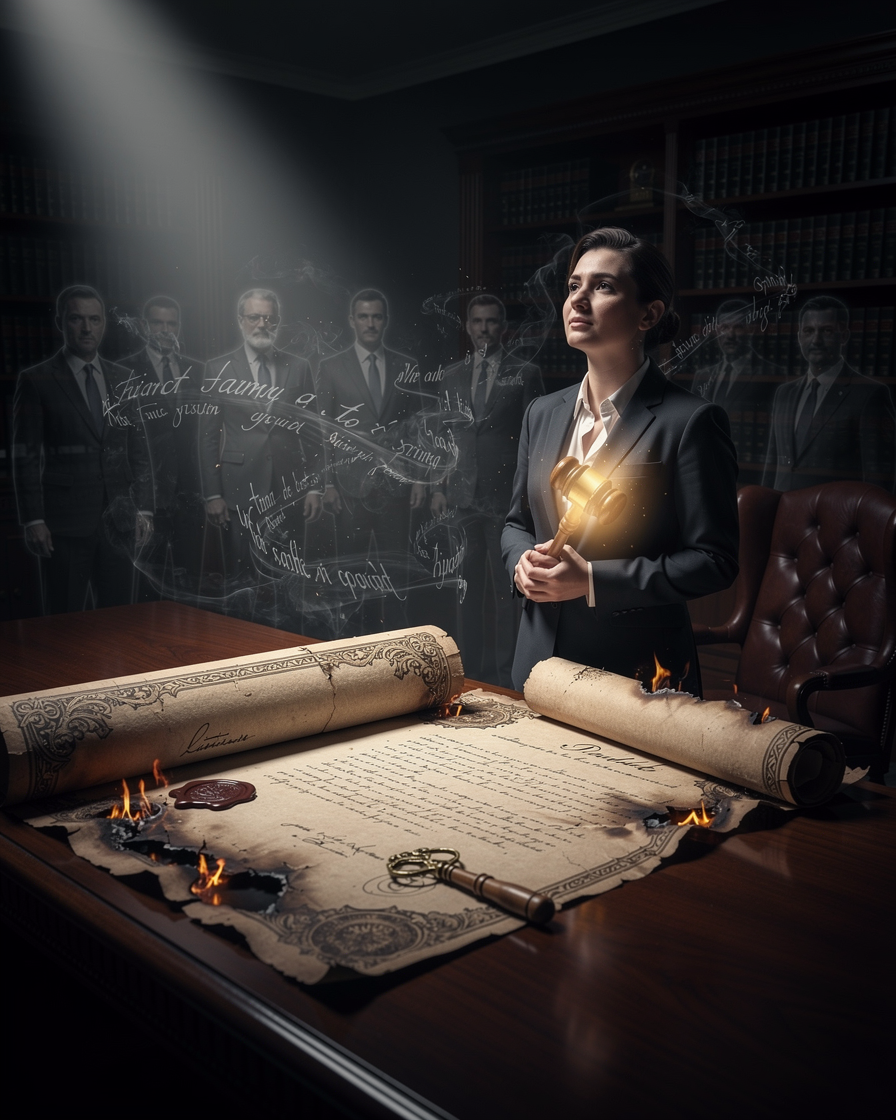 Бизнесмен в офисе аннулирует обманный договор, символизируя правовые последствия и защиту от мошенничества.